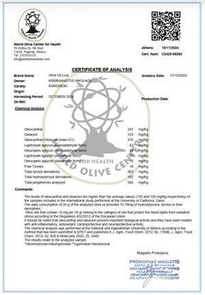 High Phenolic Olive Oil From Greece